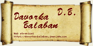 Davorka Balaban vizit kartica